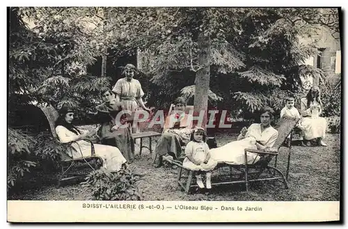 Cartes postales Enfants Boissy l&#39Aillerie L&#39oiseau bleu Dans le jardin