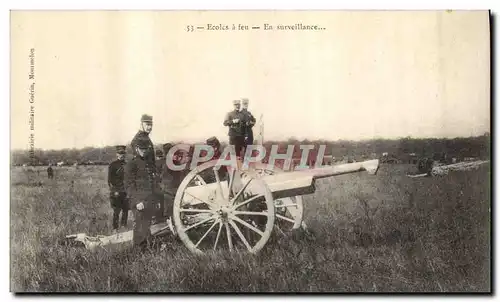 Cartes postales Militaria Ecole a feu Canon