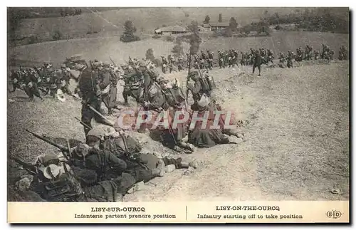 Cartes postales Militaria Lisy sur Ourcq Infanterie partant prendre position