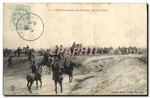 Cartes postales Militaria L&#39artillerie montee et les obstacles Sortie du fosse