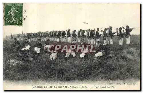 Cartes postales Militaria Champ de tir de Chambaran Pendant le tir