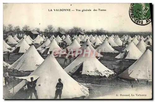 Cartes postales Militaria La Valbonne Vue generale des tentes