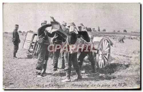 Cartes postales Militaria Manoeuvre de la p�ace de 75mm