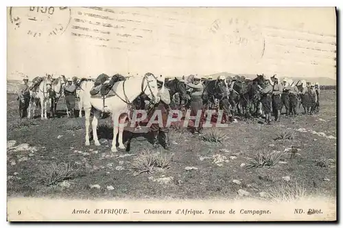 Cartes postales Militaria Armee d&#39Afrique Chasseurs d&#39Afrique Tenue de campagne