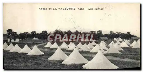 Ansichtskarte AK Militaria Camp de la Valbonne Les tentes