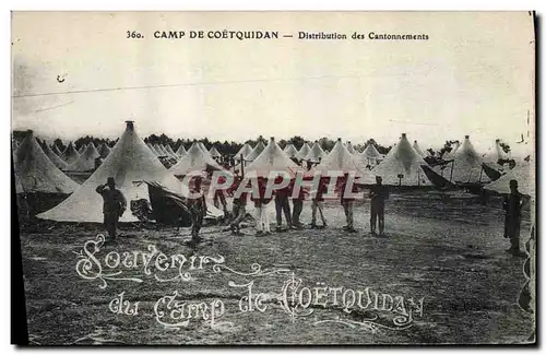 Cartes postales Militaria Camp de Coetquidan Distribution des cantonnements