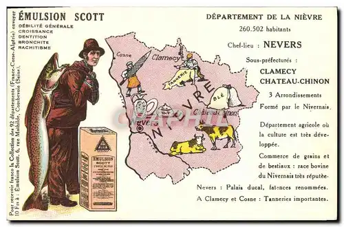 Cartes postales Emulsion Scott Departement Nievre Nevers Clamecy Chateau-Chinon Vache