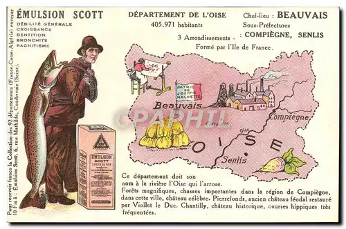 Cartes postales Emulsion Scott Departement Oise Beauvais Compiegne Senlis