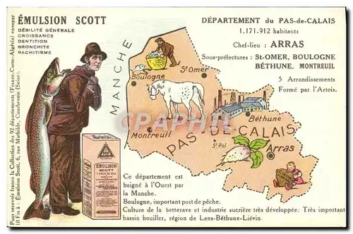 Cartes postales Emulsion Scott Departement Pas de Calais Arras St omer Boulogne Bethune Montreuil Cheval