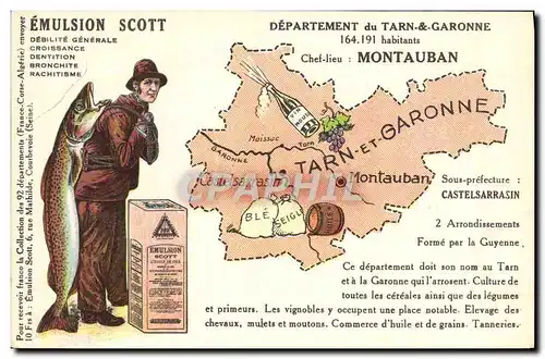 Cartes postales Emulsion Scott Departement Tarn et Garonne Montauban