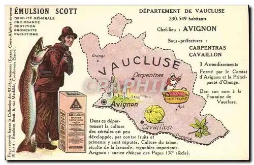 Cartes postales Emulsion Scott Departement Vaucluse Avignon Carpentras Cavaillon