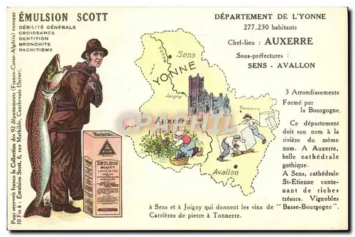 Cartes postales Emulsion Scott Departement Yonne Auxerre Sens Avallon