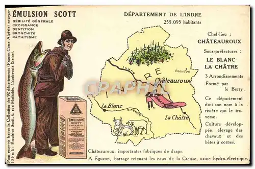 Cartes postales Emulsion Scott Departement Indre Chateauroux Le Blanc Le Chatre