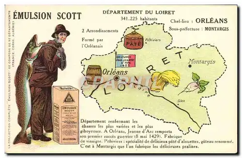 Cartes postales Emulsion Scott Departement Loiret Orleans Montargis