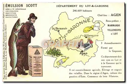 Cartes postales Emulsion Scott Departement Lot et Garonne Marmande Villeneuve sur Lot