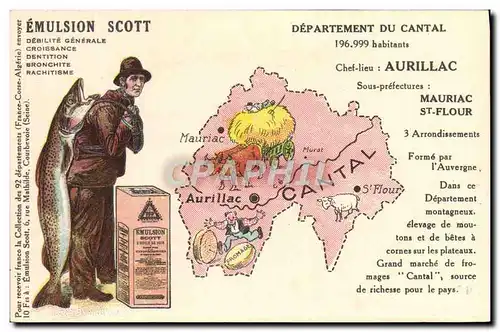 Cartes postales Emulsion Scott Departement Cantal Aurillac Mauriac St Flour