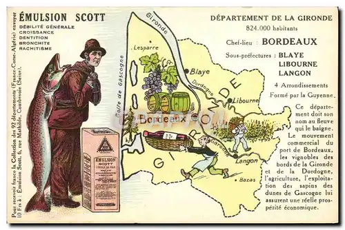 Cartes postales Emulsion Scott Departement Gironde Bordeaux Blaye Libourne Langon