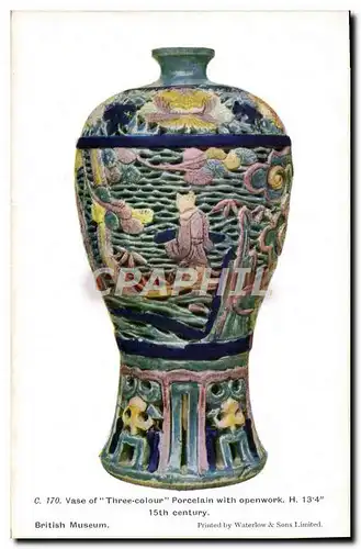 Cartes postales Potier Poterie Vase of Three Colour porcelain with openwork British Museum
