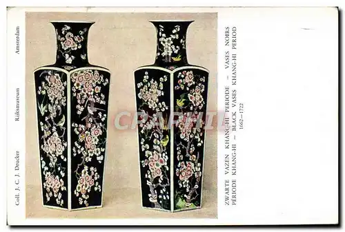 Cartes postales Potier Poterie Vases noirs Periode Khang Hi Chine China Rijksmuseum Amsterdam