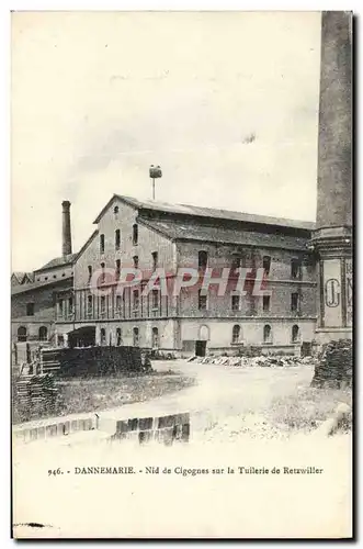 Cartes postales Potier Poterie Dannemarie Nid de cigognes sur la tuilerie de Retwiller