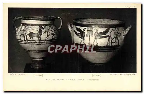 Cartes postales Potier Poterie Mycenaen vases from Cyprus British Museum Chypre