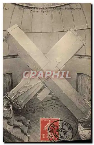 Cartes postales Observatoire de Paris Equatorial photographique Photographie Astronomie