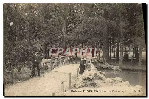 Ansichtskarte AK Photographie Bois de Vincennes Paris Un pont rustique