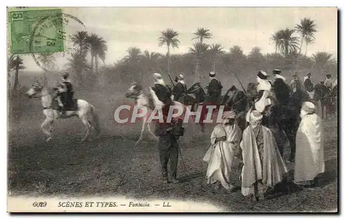 Ansichtskarte AK Photographie Scenes et Types Fantasia Cheval Chevaux Tunisie