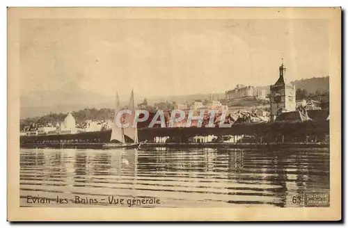 Ansichtskarte AK Bateau de peche Evian les Bains Vue generale