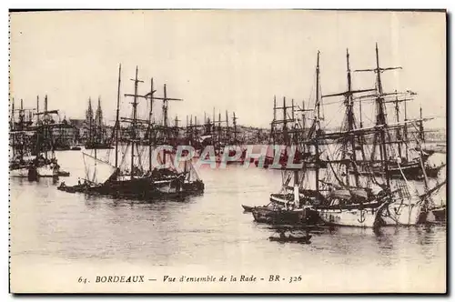 Cartes postales Bateau de peche Bordeaux Vue d&#39ensemble de la rade