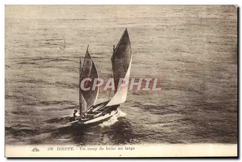 Cartes postales Bateau de peche Dieppe Un coup de brise au large