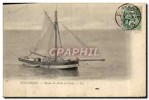 Cartes postales Bateau de peche au large Dunkerque