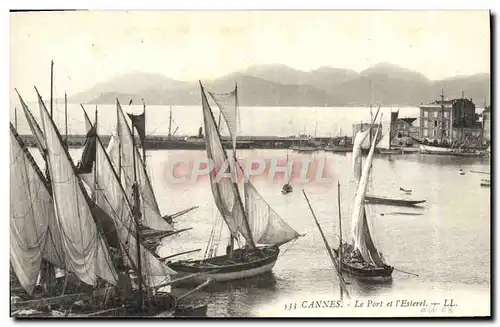 Cartes postales Bateau de peche Cannes Le port et l'Esterel