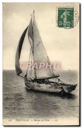 Cartes postales Bateau de peche Trouville Barque de peche