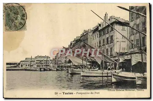 Ansichtskarte AK Bateau de peche Toulon Perspective du port