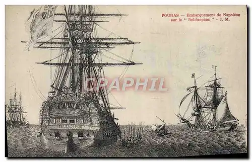 Cartes postales Napoleon 1er Fouras Embarquement de Napoleon sur le Bellerophon Bateau