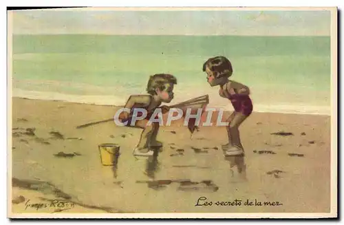 Cartes postales Enfants Les secrets de la mer Peche