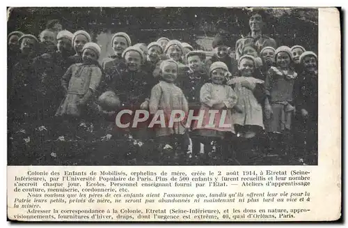 Ansichtskarte AK Enfants Colonie des enfants de Mobilises Etretatt