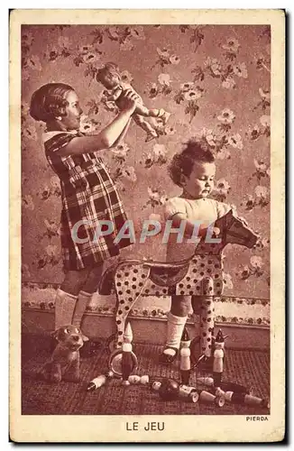 Cartes postales Enfants Le jeu Cheval Poupee