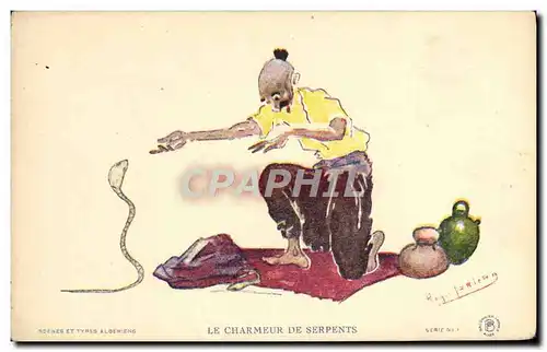 Ansichtskarte AK Fantaisie Illustrateur Afrique du Nord Algerie Le charmeur de serpents Serpent