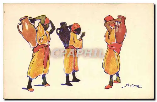 Cartes postales Fantaisie Illustrateur Afrique du Nord Sandoz