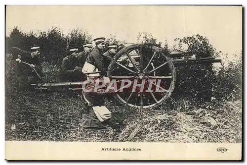 Cartes postales Militaria Artillerie anglaise Canon