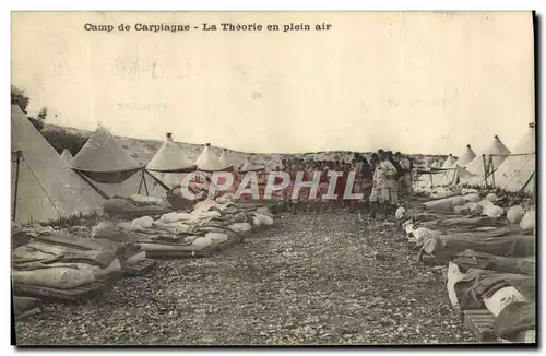 Cartes postales Militaria Camp de Carpiagne La theorie en plein air