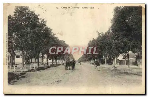 Cartes postales Militaria Camp de Chalons Grande Rue