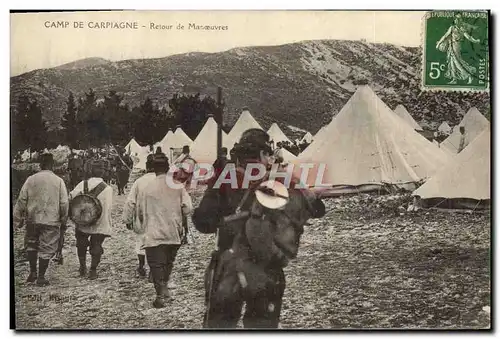 Ansichtskarte AK Militaria Camp de Carpiagne Retour aux Manoeuvres