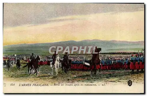 Cartes postales Militaria Revue des troupes apres les manoeuvres