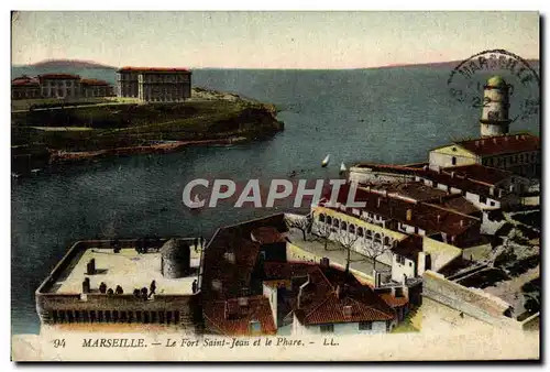 Ansichtskarte AK Marseille Le Fort Saint Jean et le Phare