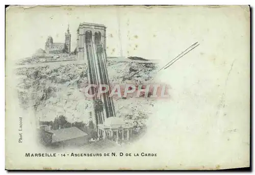 Cartes postales Marseille Ascenseurs de Notre Dame De La Garde