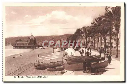 Ansichtskarte AK Nice Le Quai des Etats Unis Bateaux