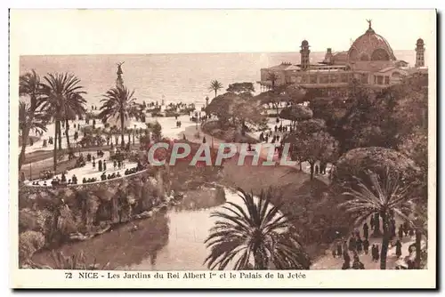 Cartes postales Nice Les Jardins du Roi Albert 1er et le Palais de la Jetee